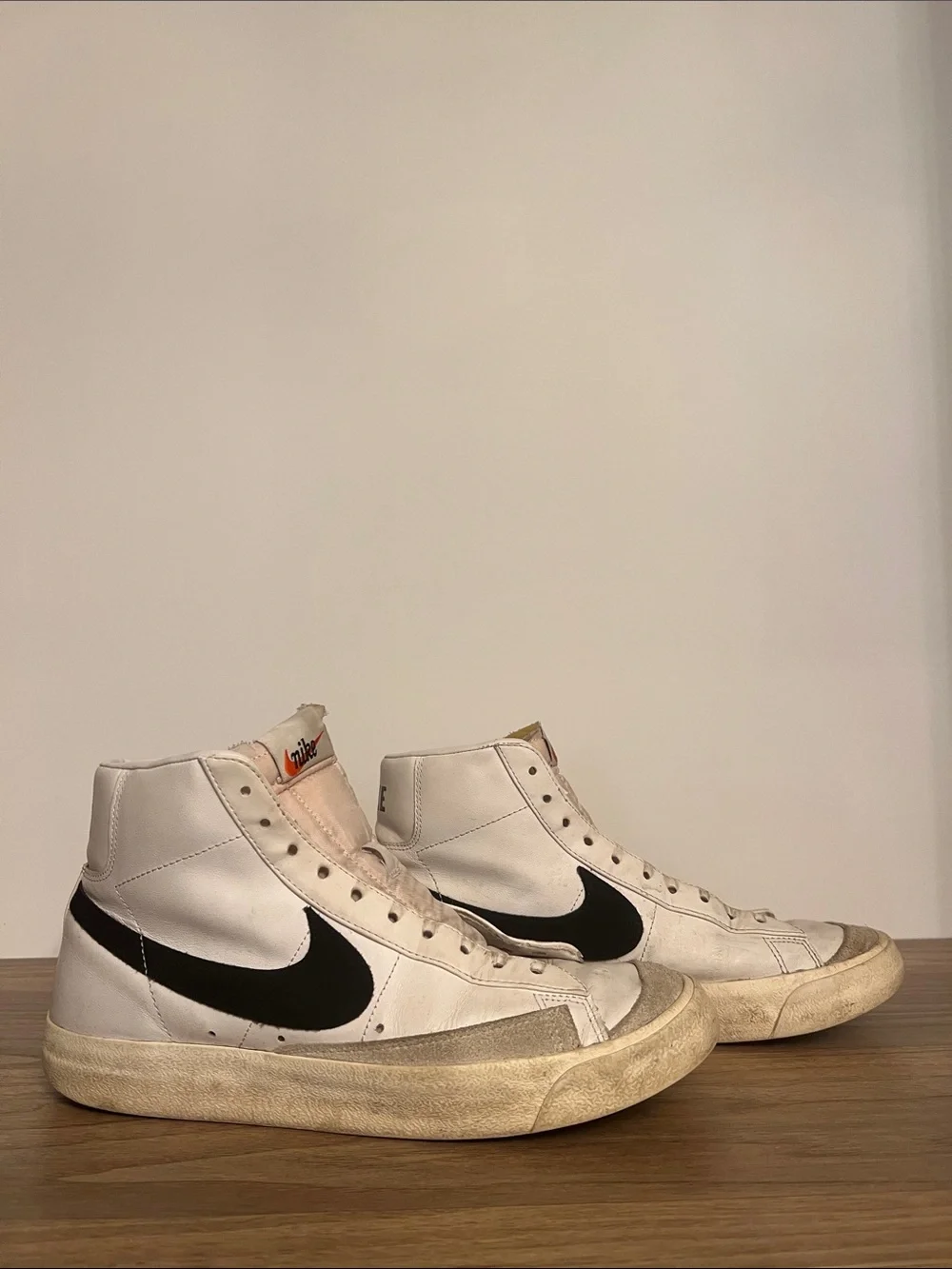 Nike White and Black High-Top Sneakers